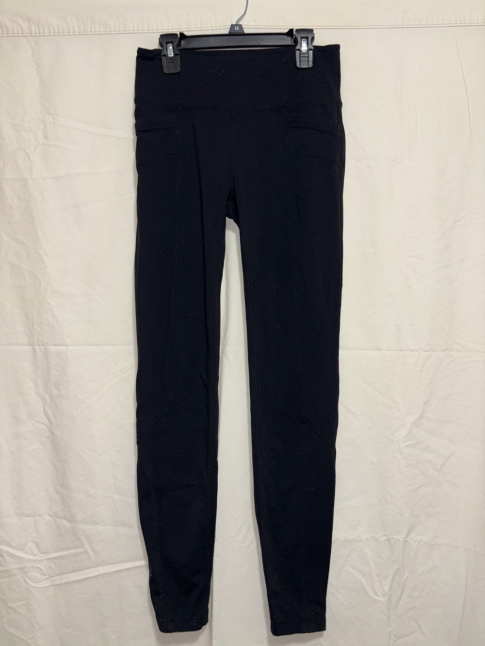 Athleta Solid Black High-Rise Leggings Back/Side pockets size Small